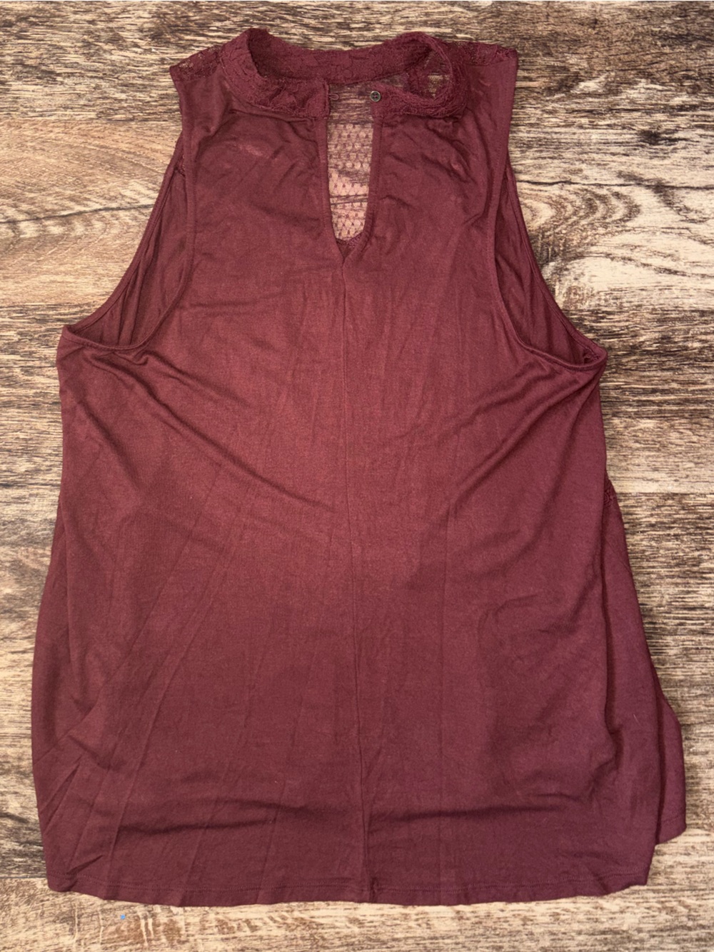 Lace Women's Tank Top in Burgundy